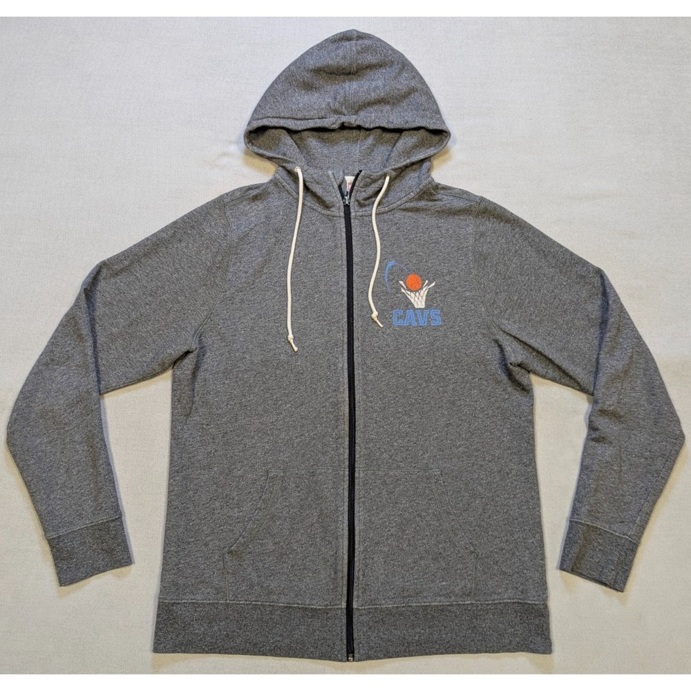 Cleveland Cavaliers Jacket Mens XL Gray Homage Full Zip Hoodie Retro 90s NBA
